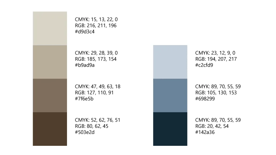 Color palette exploration for The Ledge brand